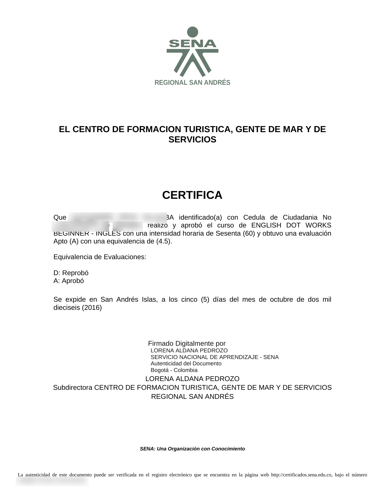 Paso 5: Certificado SENA descargado en PDF