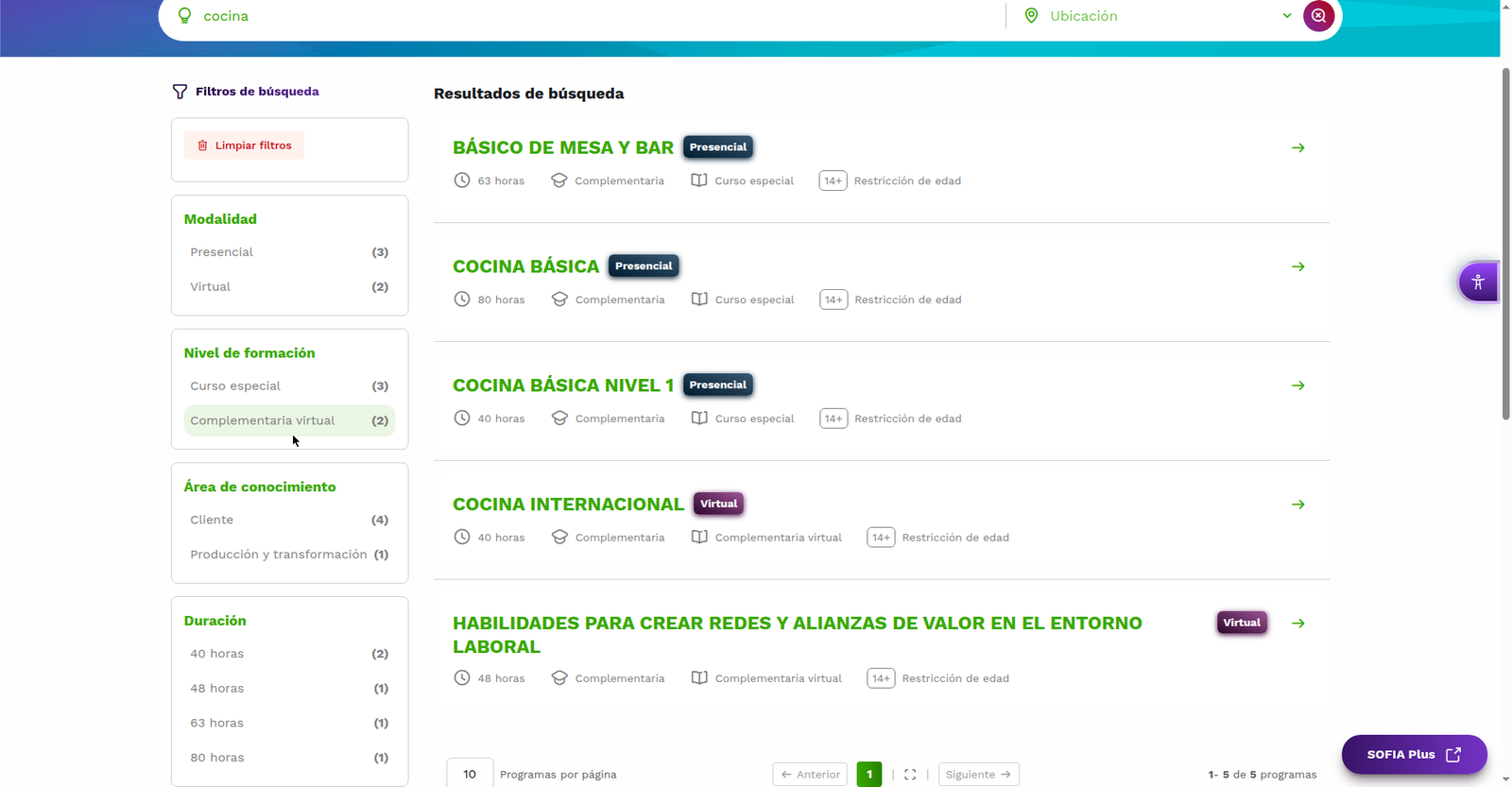 Filtros de búsqueda en Betowa