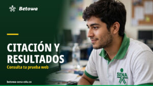 Estudiante del SENA consultando su citación y los resultados de la prueba web