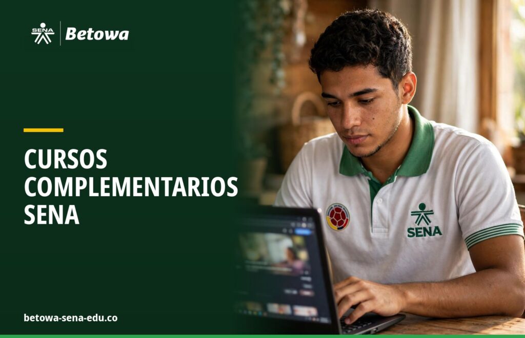 Estudiante del SENA en un curso complementario virtual: portada de los cursos complementarios del SENA en Betowa