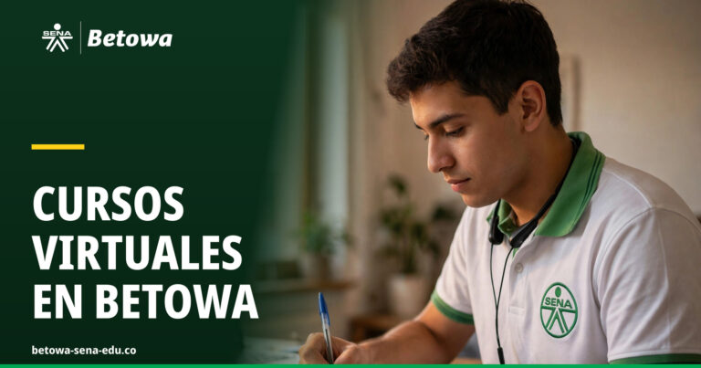 Estudiante del SENA estudiando los cursos virtuales de Betowa en línea desde su casa
