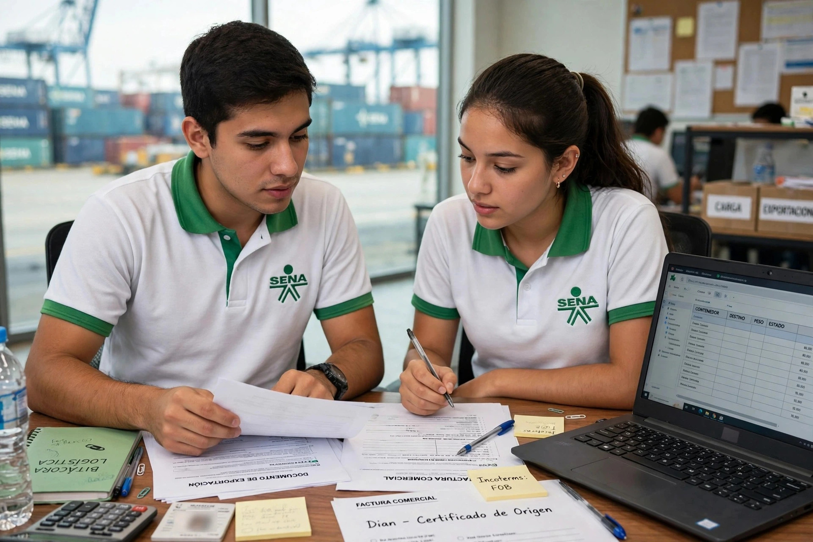 Consultora revisando documentos de una empresa durante su diagnóstico