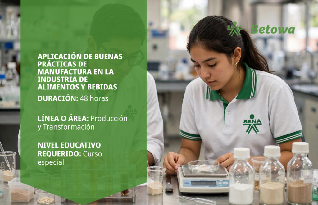 Curso SENA de aplicación de buenas prácticas de manufactura en la industria de alimentos y bebidas – Betowa