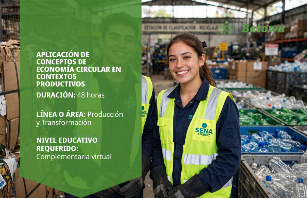 Curso SENA de aplicación de conceptos de economía circular en contextos productivos – Betowa