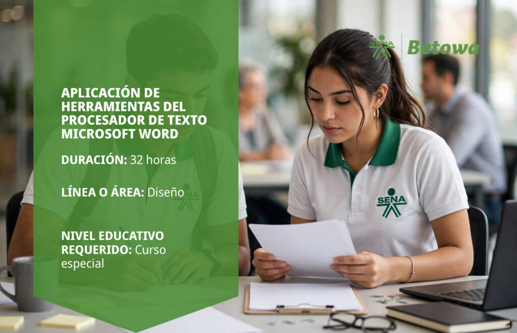 Curso SENA de aplicación de herramientas del procesador de texto Microsoft Word – Betowa