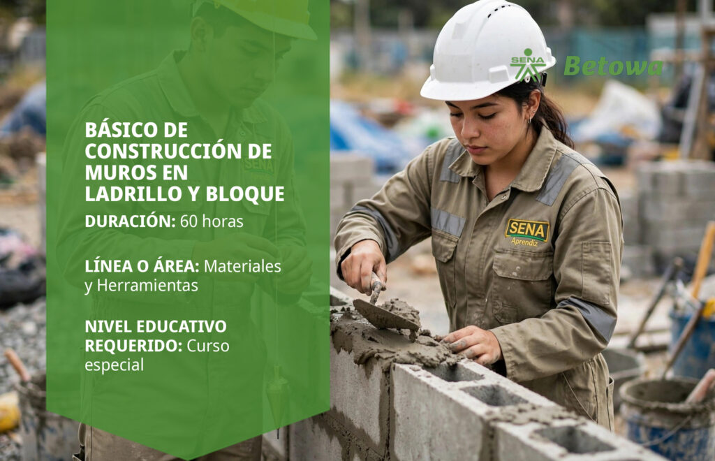 Curso SENA básico de construcción de muros en ladrillo y bloque – Betowa