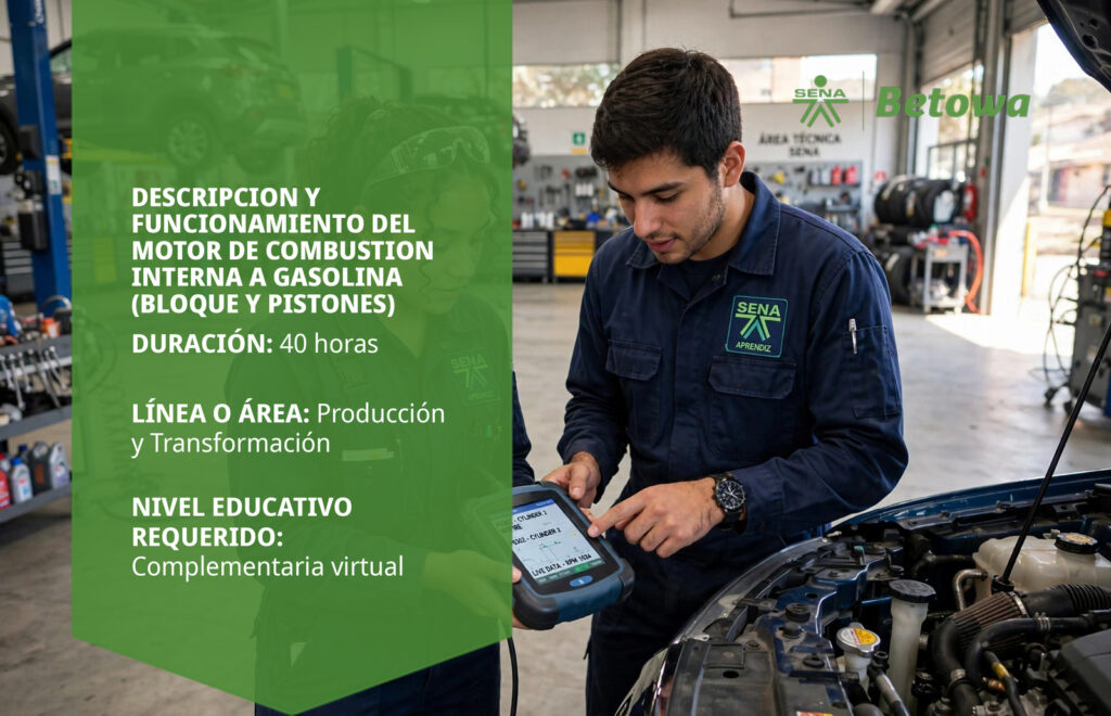 Curso SENA de bloque y pistones del motor de combustión interna a gasolina – Betowa