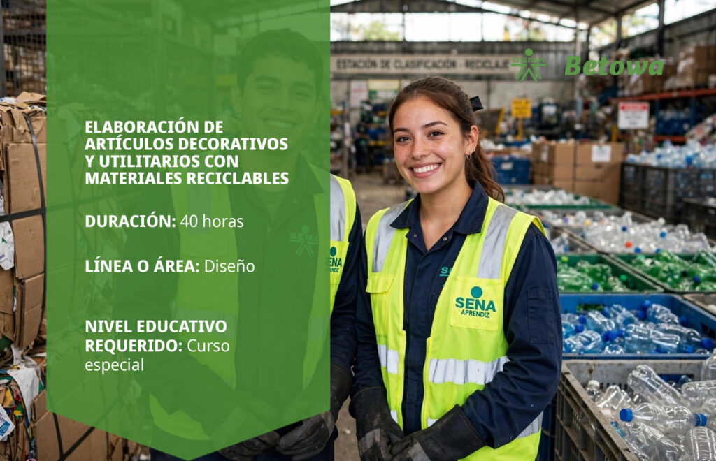 Curso SENA de elaboración de artículos decorativos con materiales reciclables – Betowa