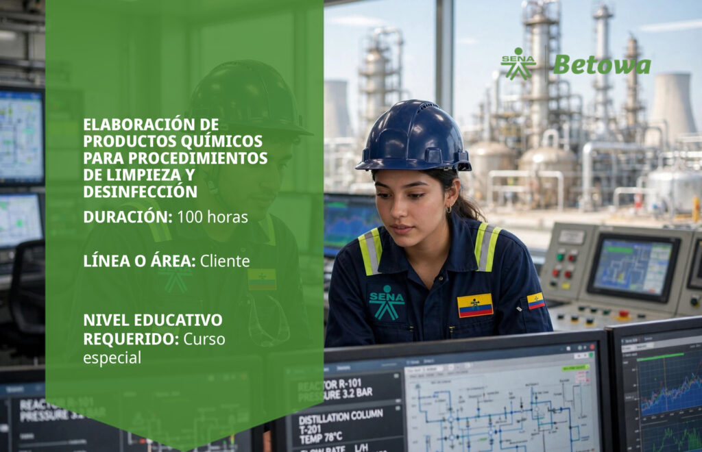 Curso SENA de elaboración de productos químicos para limpieza y desinfección – Betowa