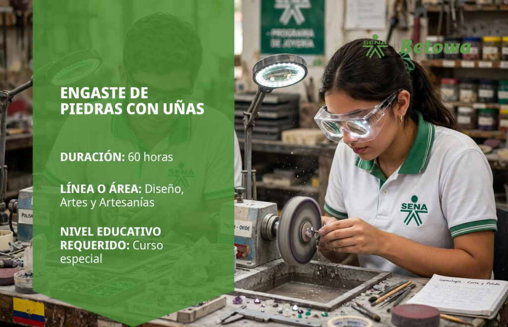Curso SENA de engaste de piedras con uñas – Betowa