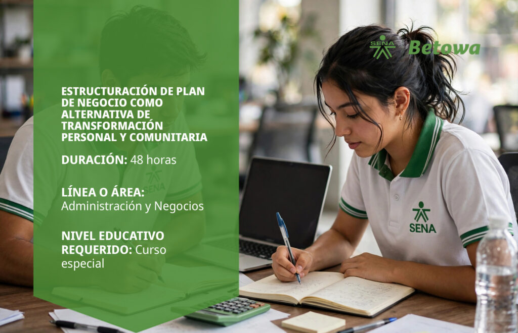 Curso SENA de plan de negocio como alternativa de transformación personal y comunitaria – Betowa