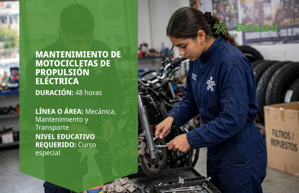 Curso SENA de mantenimiento de motocicletas de propulsión eléctrica – Betowa