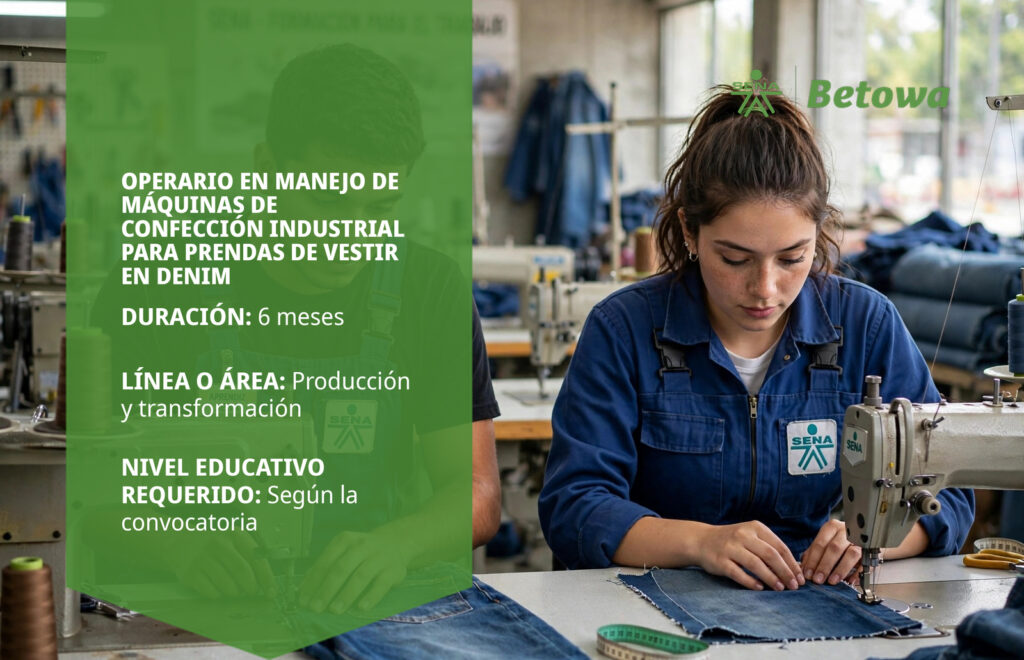 Operario en Manejo de Máquinas de Confección Industrial para Prendas de Vestir en Denim – SENA Betowa
