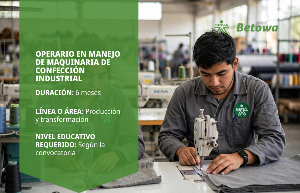 Operario en Manejo de Maquinaria de Confección Industrial – SENA Betowa