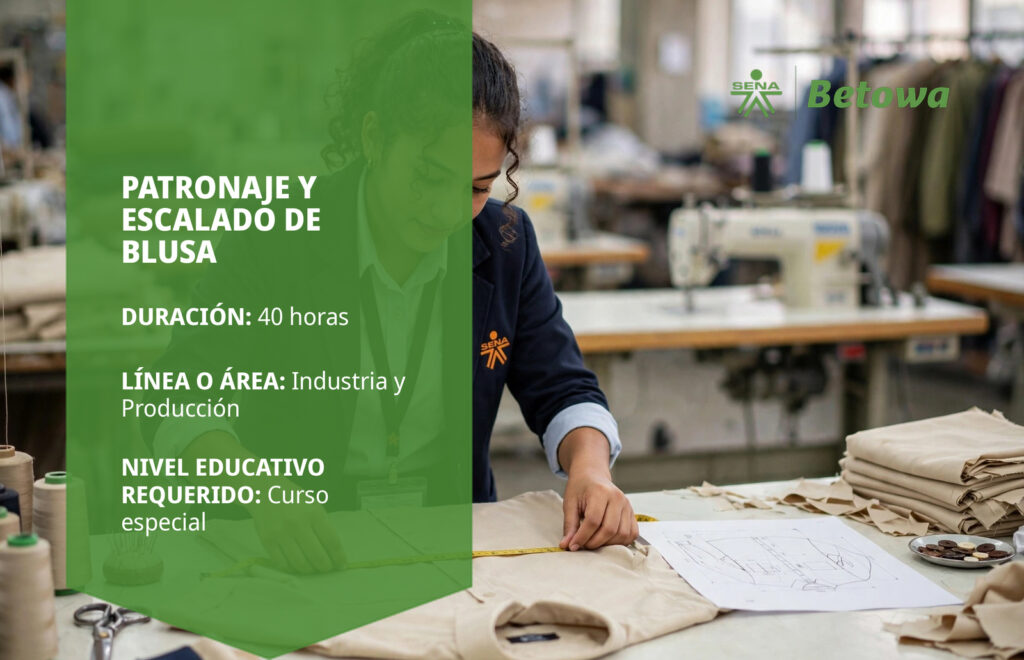 Curso SENA de patronaje y escalado de blusa – Betowa