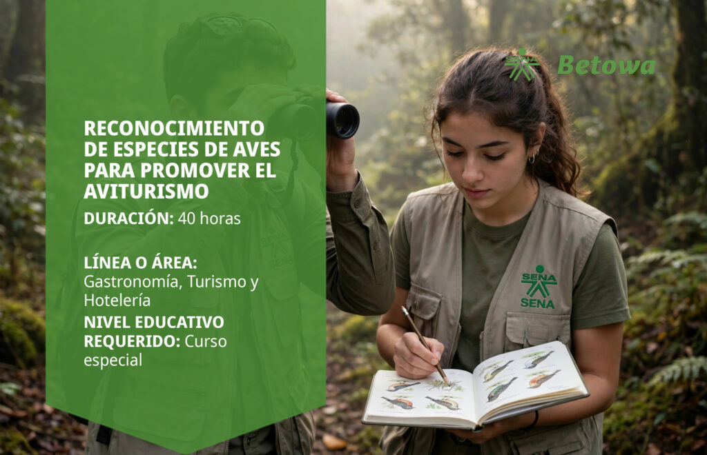 Curso SENA de reconocimiento de especies de aves para promover el aviturismo – Betowa
