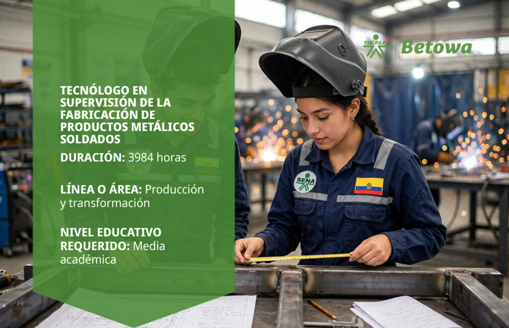 Tecnólogo en Supervisión de la Fabricación de Productos Metálicos Soldados – SENA Betowa